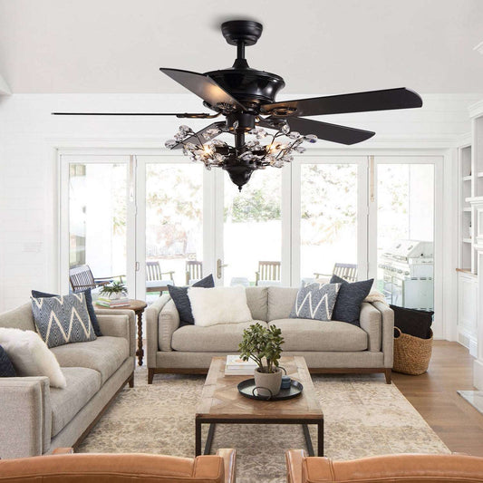 Luxury Leaf Ceiling Fans with Built-in Lights - CONVINI HOMEWARE